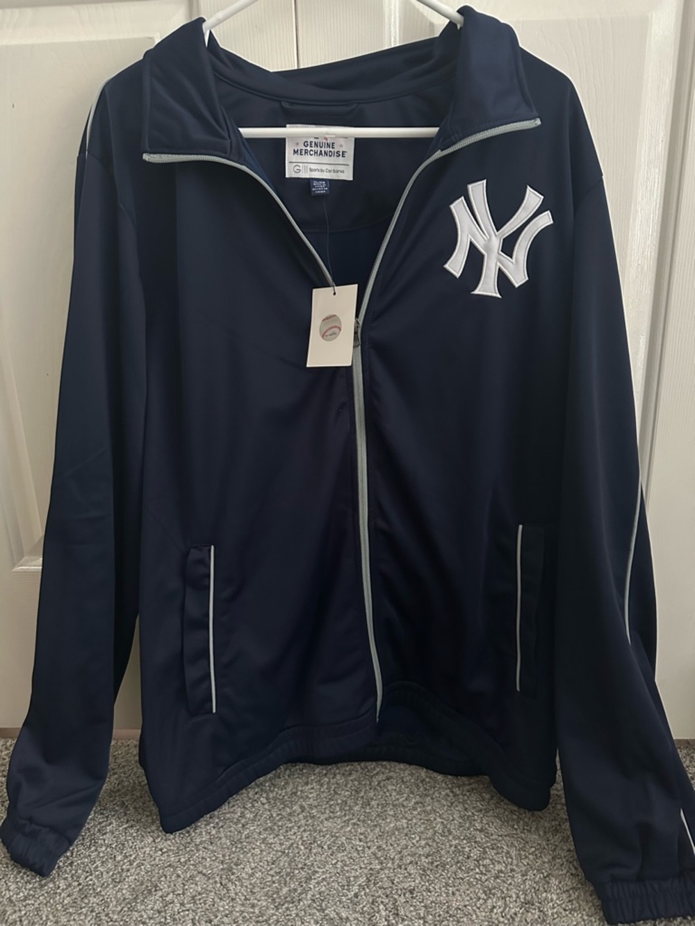 NY Yankees Genuine Merchandise Navy Jacket with White Trim